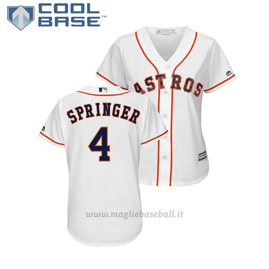 Maglia Baseball Donna Astros George Springer Cool Base Majestic Bianco